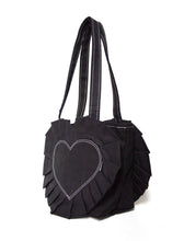 Load image into Gallery viewer, Heart Ruffle Tote - Black