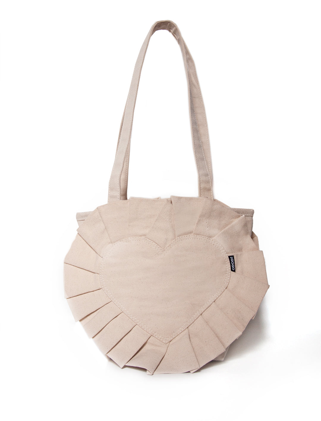 Heart Ruffle Tote - Natural